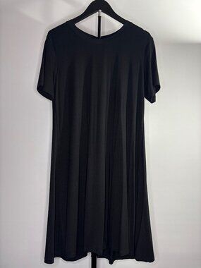 Molerani Womens Black Short-Sleeve Casual Semi Formal Loose T-Shirt Dress Large